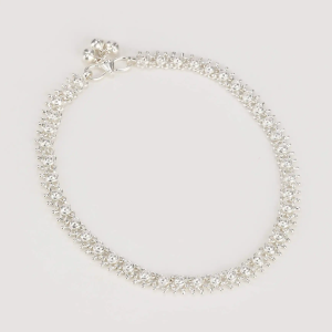 Stones and Real Silver Anklet