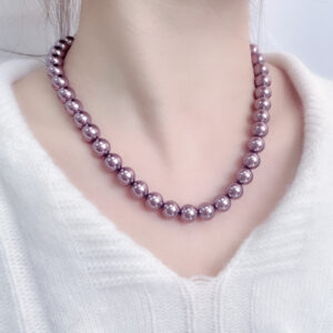 Natural Deep-Sea Australian Mother-Of-Pearl Purple Pearl Necklace