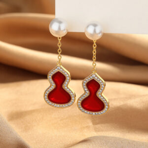National Trend Red Gourd Earrings