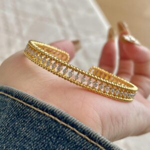 Vintage Antique Hollow Diamond Round Bead Bracelet