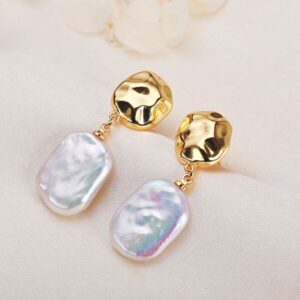 Baroque Shaped Beads Freshwater Pearl Earring