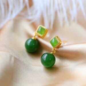 S925 Silver Beads Natural Vintage Fashion Sapphire Earrings