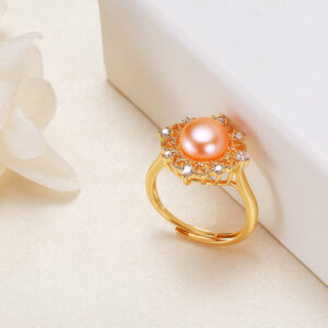 Real gold plating geometric ring