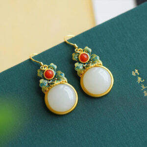 Vintage Ethnic Style 925 Sterling Silver Gold-plated Earrings